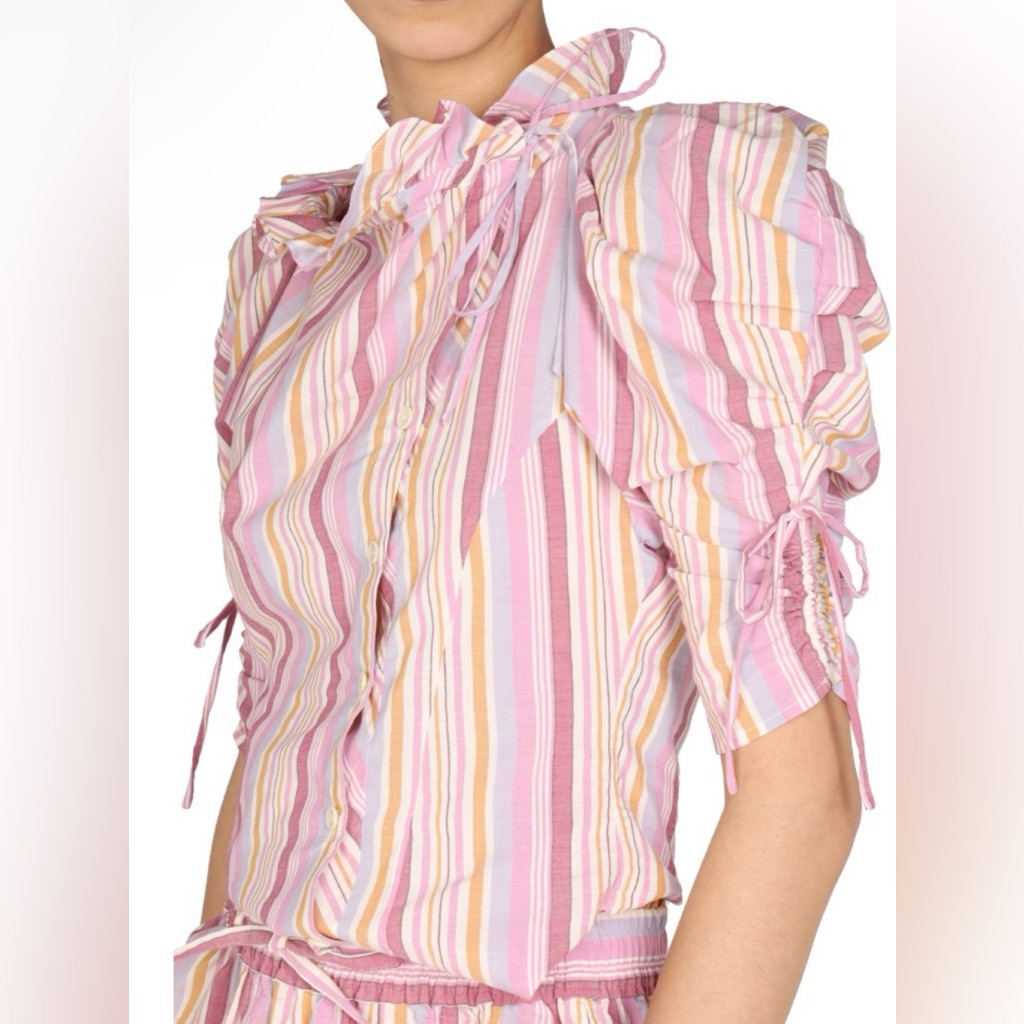 Isabel Marant Therese Striped Cotton Shirt Fr 34 Us 2